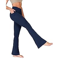 ODODOS Cloud Feeling Flared Yoga Pants with Back Pocket for Women, High Waist Casual Bootleg Lounge Pants, 30
