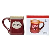 Papa Best Job Ever Porcelain Burgundy Coffee Tea Mug Cup 18oz Gift Box