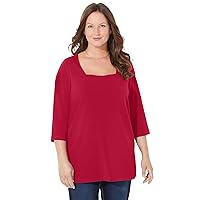 Catherines Women's Plus Size Ultra-Soft Square-Neck Tee