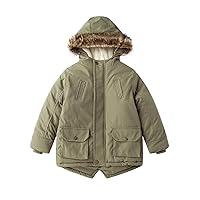 Mud Kingdom Little Boys Hoodie Coat Fur Lined Zip-up Warm Winter Outerwear