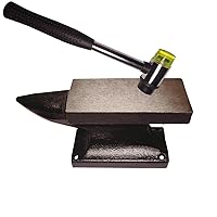 Tsurpcao Iron Anvil 3.2 Lb,Iron Horn Anvil Bench Block for Jewelry Making  Forge Tools Equipment (3.2 Lb, Blue)