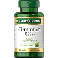 Cinnamon Capsules, Herbal Supplement, Supports Sugar Metabolism, 1500mg, 100 Capsules