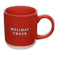Sweet Water Decor Holiday Cheer Mug Holiday Mug | Red Stoneware Christmas Mug | Microwave & Dishwasher Safe | Festive Holiday Mug | Gifts for Coffee Lovers
