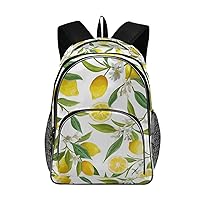 ALAZA Lemon Floral Travel Laptop Backpack Durable College School Backpack for Boys Girls