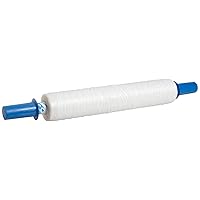 TNKN204M High Density Polyethylene Clear Knitted Netting Hand Stretch Wrap with Built-in Dispenser and Hand Brakes, 1000' Length x 20