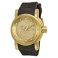 Invicta Mens 12790 S1 Rally Yakuza Automatic Goldtone and Brown Rubber Watch