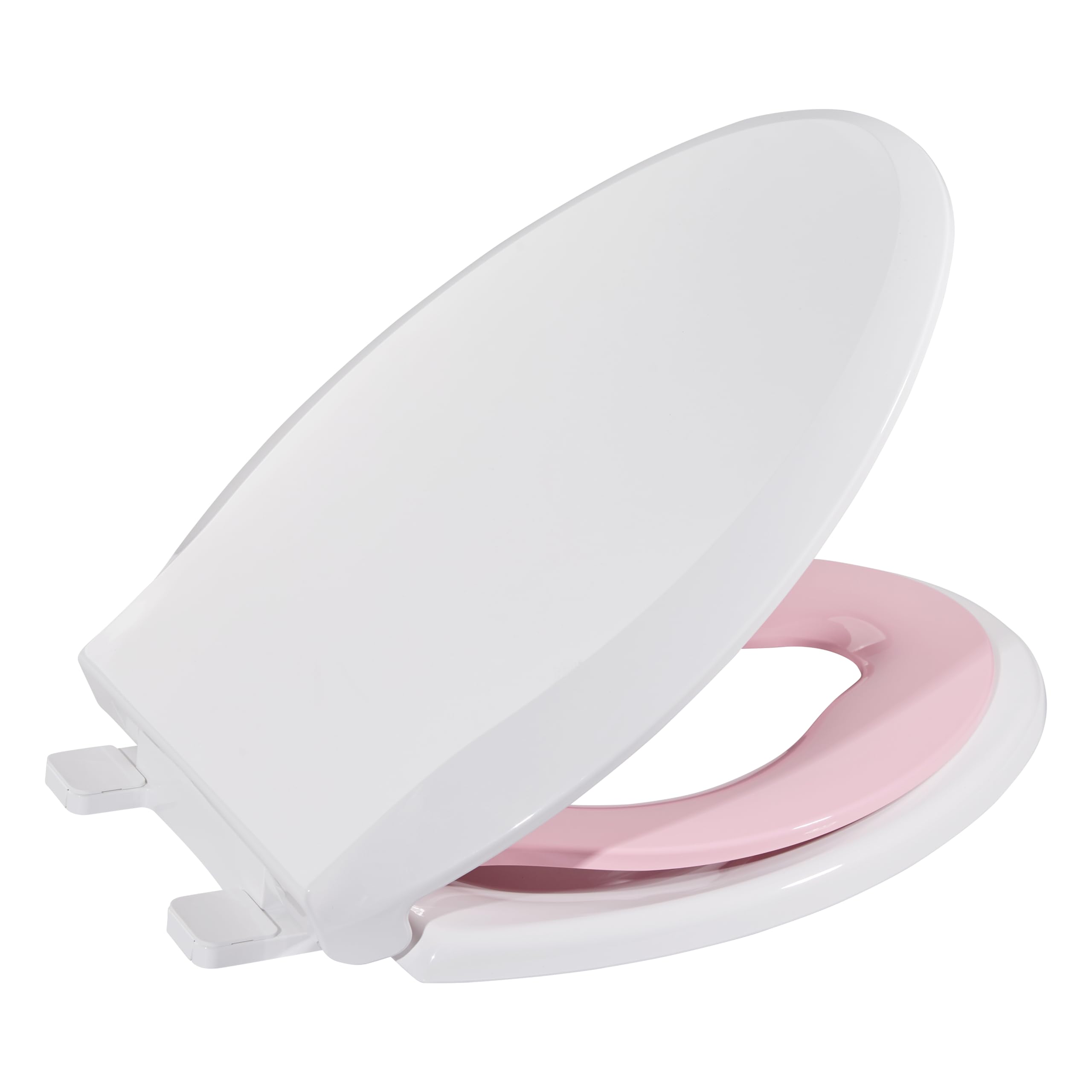 GAOMON Toilet Seat, Elongated Toilet Seat with Toddler Seat Built in, Potty Training Toilet Seat Elongated Fits Both Adult and Child, with Slow Close and Magnets- Elongated(Pink and White)