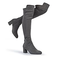 Hawkwell Women's Thigh High Boots Black Pointy-toe and High-heel Over The Knee Boots