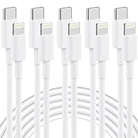 USB C to Lightning Cable [Apple MFi Certified] 5 Pack 6/6/6/6/6 FT iPhone Charger Type C to Lightning Cable Power Delivery Fast Charging Cord Compatible with iPhone 14/13/12/11/XS/XR/X/8