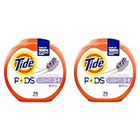 Tide PODS Light Laundry Detergent Pacs, 76 Count, White Lavender Scent, Powerful Clean with a Light and Lasting Scent (Pack of 2)