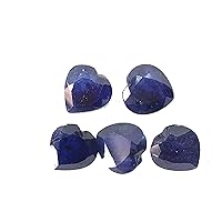 TGSC 12.18 Ct Natural Deep Blue Sapphire Heart Shape Size 8 mm Cut Faceted Loose Gemstone-Precious Gemstone-Jewelry Making Sapphire -5 Pcs Lot Sapphire