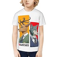 Beastars Boys and Girls T-Shirt Novelty Fashion Tops Kids Shirt Anime Short Sleeves