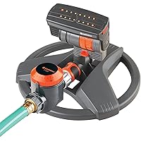 Gardena 69-84BZMX ZoomMaxx 2,300 Sq Ft, Adjustable Sprinkler with Built in Timer Weighted Base for Flexible and Precise Watering, Compatible with Any Hose Brand, Made in Germany 5 Year Warranty