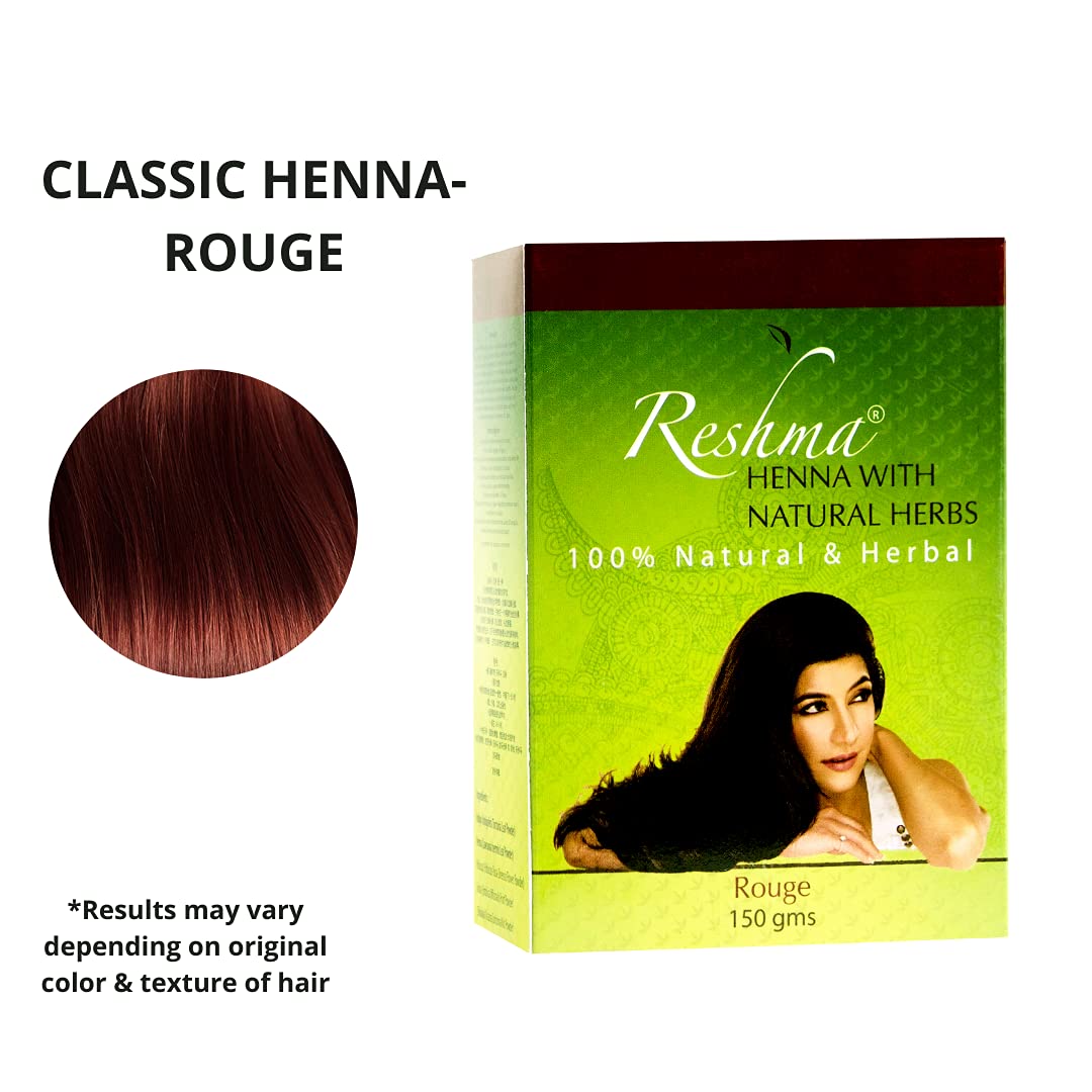 Reshma Beauty Classic Henna Hair Color | 100% Natural, For Soft Shiny Hair | Henna Hair Color, Gray Coverage| Ayurveda Hair Products (Rouge, Pack Of 12)