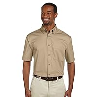 Men's Easy Blend™ Short-Sleeve Twill Shirt with Stain-Release S STONE