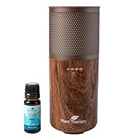 Plant Therapy Wood Grain Portable Diffuser Travel Pack, Includes The Travel Essential Oil Blend 10 mL (1/3 oz) 100% Pure, Undiluted, Natural Aromatherapy, Therapeutic Grade