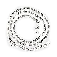 Sexy Sparkles Barrel Clasp European 22 Inches Snake Chain Necklace