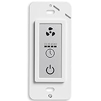 Homewerks 7150-11 Bathroom Fan LCD Control Switch with Fan Timer for 2-Function Switch