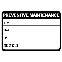 Preventative Maintenance Stickers,2x3 inch 200pcs Black Maintenance Inspection Waterproof Stickers for Equipment