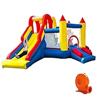 InfIatable Bounce House for Kids 3-8 yr, Bouncy House Accommodate 4-6 Kids, Fun and Safe Indoor/Outdoor Play (12.3'Lx10'Wx6.3'H)