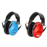 Dr.meter Noise Cancelling Ear Muffs, Blue+Red