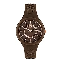 Versus Versace Fire Island Collection Luxury Womens Watch Timepiece with a Brown Strap Featuring a Brown Case and Brown Dial