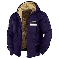 Hunting Jacket for Men Hoodies Heavyweight Fleece Sweatshirt - Full Zip Up Solid Color Thick Sherpa Lined Warm Coats