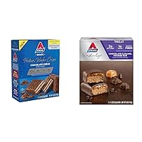 Atkins Chocolate Crème Protein Wafer Crisps, 5 Count and Chocolate Caramel Mousse Bars, 5 Count Bundle