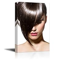 wall26 - Canvas Prints Wall Art - Fashion Haircut Hairstyle Stylish Fringe | Modern Wall Decor/Home Decoration Stretched Gallery Canvas Wrap Giclee Print. Ready to Hang - 32