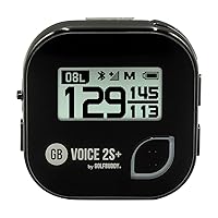 GOLFBUDDY Voice 2S+ Talking GPS Rangefinder, Clip on Hat Golf Navigation, Slope Mode on/Off, 18 Hours Battery Life, Shot Distance Measurement, Preloaded with 40,000 Courses Worldwide (Black)
