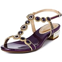 Women Strappy Open Toe Rhinestone Flat Sandals Cutout Party Dressy Shoes