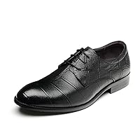 Men's Vegan Leather Oxfords Wingtips Lace Up Style Burnished Toe Shoes Anti Skid Formal