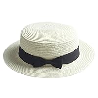 Sun Hats for Women Bowknot Straw Boater Hat Foldable Packable Beach Bowler Hat for Summer