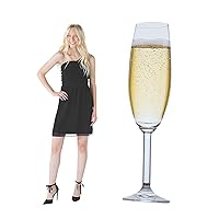 Fun Express - Giant Champagne Glass Stand up - Party Decor - Large Decor - 3 - D Stand Ups - 1 Piece