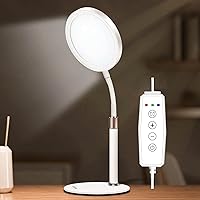 Light Therapy Lamp, UV-Free 10000 Lux Therapy Light with 3 Color Temperature Modes & Adjustable Brightness & Timer, Happy Therapy Lamp for Lift Mood