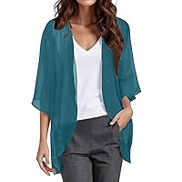 2023 Fall Long Cardigans for Women Elegant Puff Sleeve Chiffon Loose Cover Up Casual Blouse Tops Plus Size Sweaters