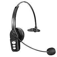 Conambo Bluetooth Headset V5.0, Wireless Headset with Noise Cancelling Microphone, 16Hrs HD Talktime, On Ear Bluetooth Headphone for Cell Phone Trucker Engineers Business Home Office