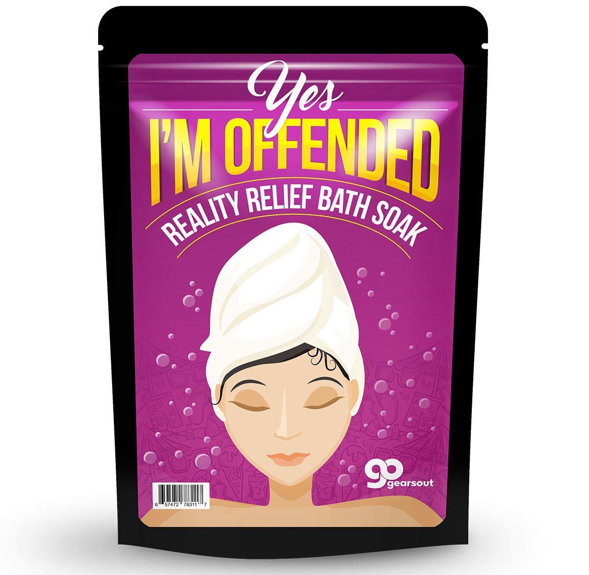 Yes, I'm Offended Bath Soak - Purple Bath Salts Luxury Bath Girlfriend Gifts for Best Friends Bath and Body Gifts for Women Mediterranean Sea Salts Sarcastic Gifts Funny Novelty Bath Spa Gifts