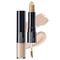 THESAEM Cover Perfection Ideal Concealer Duo (#1 Clear Beige) | Dual Type Full Coverage Concealer, High Adherence High Pigmented, No Clumping in Wrinkles, Crease-Proof Concealer