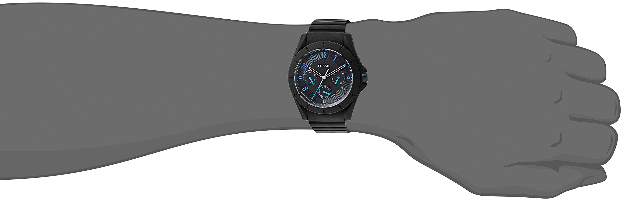 Fossil Men's Quartz Rubber and Silicone Casual Watch, Color:Black (Model: FS5222)