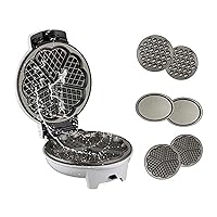 Health and Home 3-in-1 Waffle Maker, Omelet Maker, Egg Waffle Maker, 3 Removable Nonstick Baking Plates