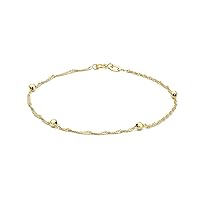 Carissima Gold Women's 9 ct Yellow Gold Twist Curb and Ball Curb Bracelet