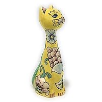 Italian Ceramic Cat Art Pottery Animals Figurine Decorated Deruta Hand Painted Made in ITALY Tuscan