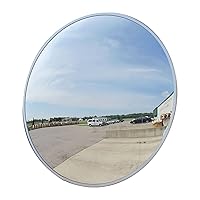 36” Acrylic Convex Mirror With Steel Back, Round Outdoor Security Mirror for the Garage Blind Spot, Store Safety, Warehouse Side View, and More, Circular Wall Mirror for Personal or Office Use - Vision Metalizers