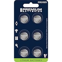 Premium CR2025 Battery 3V Coin Cell - Japanese Engineered High Capacity Batteries (6 Pack)