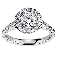 1.75 CT TW GIA Certified Brilliant Cut Diamond Engagement Ring in Platinum