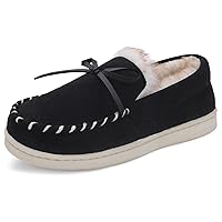 VONMAY Kids Slippers Boys Girls Moccasins House Shoes with Comfy Faux Fur Lining Memory Foam Slipper