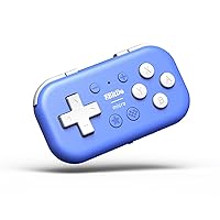 8Bitdo Micro Bluetooth Gamepad Pocket-sized Mini Controller for Switch, Android, and Raspberry Pi, Supports Keyboard Mode (Blue)