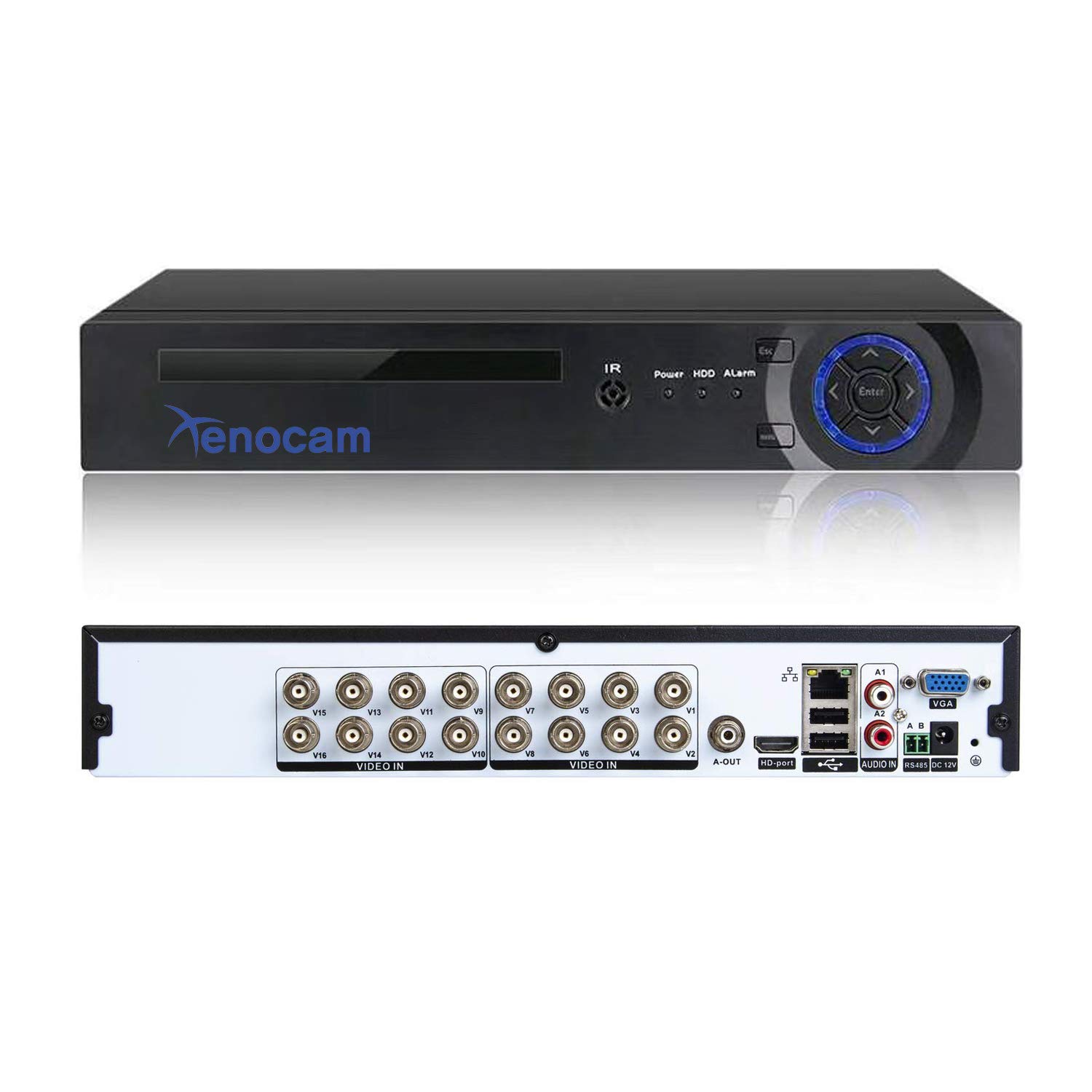 Xenocam 16CH 1080N Hybrid 5-in-1 AHD DVR (1080P NVR+1080N AHD+960H Analog+TVI+CVI) Standalone DVR CCTV Surveillance Security System Video Recorder ...