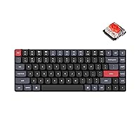Keychron K3 Pro Wireless Custom Mechanical Keyboard, 75% Layout QMK/VIA Programmable Bluetooth/Wired White Backlight Ultra-Slim with Gateron Low-Profile Red Switch Compatible with Mac Windows Linux